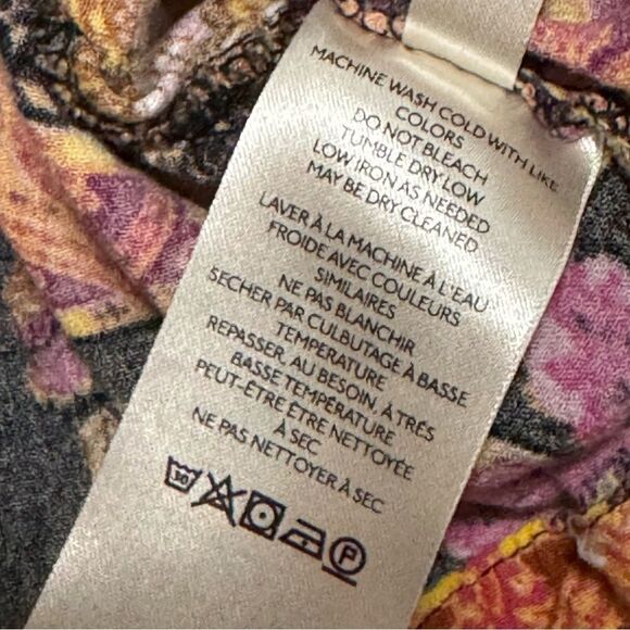 FREE PEOPLE Catch Me If You Can Top 3/4 Sleeve Cropped Boho V-neck Size Small - Picture 5 of 9